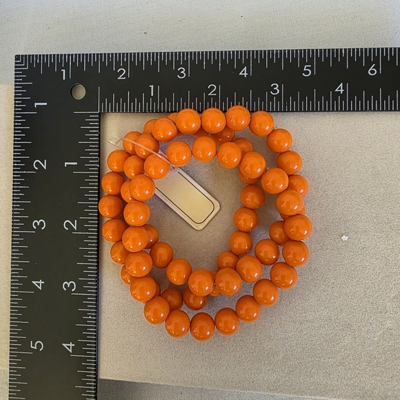 Set of Three Orange Acrylic Bead Bracelet - Picture 7 of 7